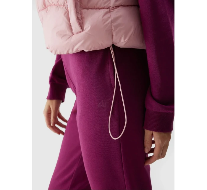 Dámska páperová vesta s výplňou zo syntetického peria 4F - ružová