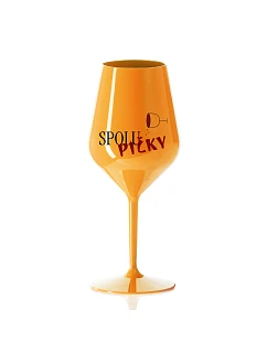 SPOLUPIČKY – oranžová nerozbitná pohár na víno 470 ml