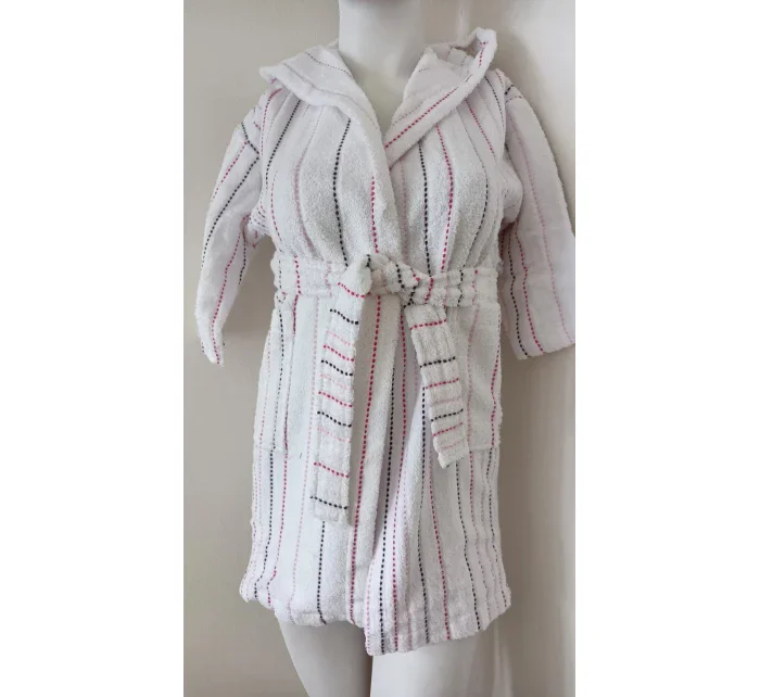 AKCE Dívčí župan s kapucí bílý s proužkem model 19368050 - Vestis AKCE Dívčí župan s kapucí bílý s proužkem model 19368050 - Vestis