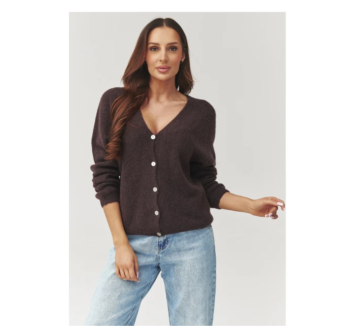 Sveter na gombíky model 223259 Makadamia
