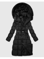 Dlhá hrubá zimná bunda s prúžkom Minority Black (P3-6033-1)