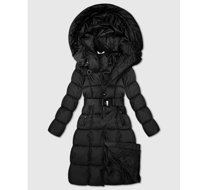 Dlhá hrubá zimná bunda s prúžkom Minority Black (P3-6033-1)