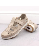 Rieker W RKR651 béžové kožené poltopánky s háčikom a pútkom Rieker W RKR651 béžové kožené poltopánky s háčikom a pútkom