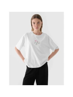 Dámske tričko oversize s potlačou 4F 4FRAW24TTSHF2582-10S