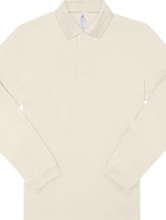 B&C My Polo 180 LSL Piqué – polokošeľa s dlhým rukávom 01.U425, smotanová