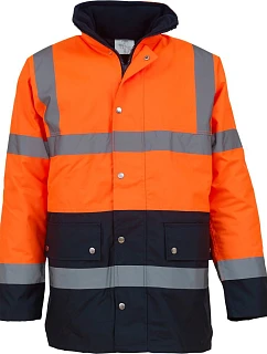 Yoko HVP 302 Hi-Vis Parka 79.P302, vysoká viditeľnosť, oranžová/námornícka modrá