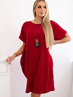 Šaty s vreckami a príveskom Burgundsko