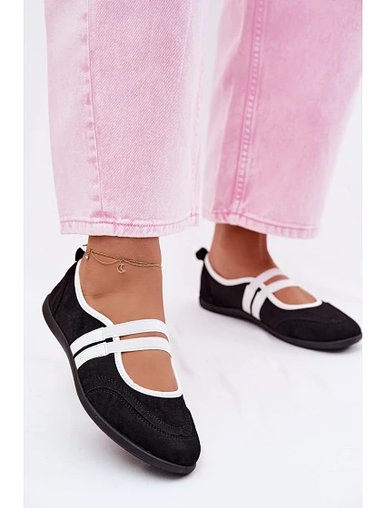 Sportovní baleríny s elastickými pásky Černé Donatella Sportovní baleríny s elastickými pásky Černé Donatella