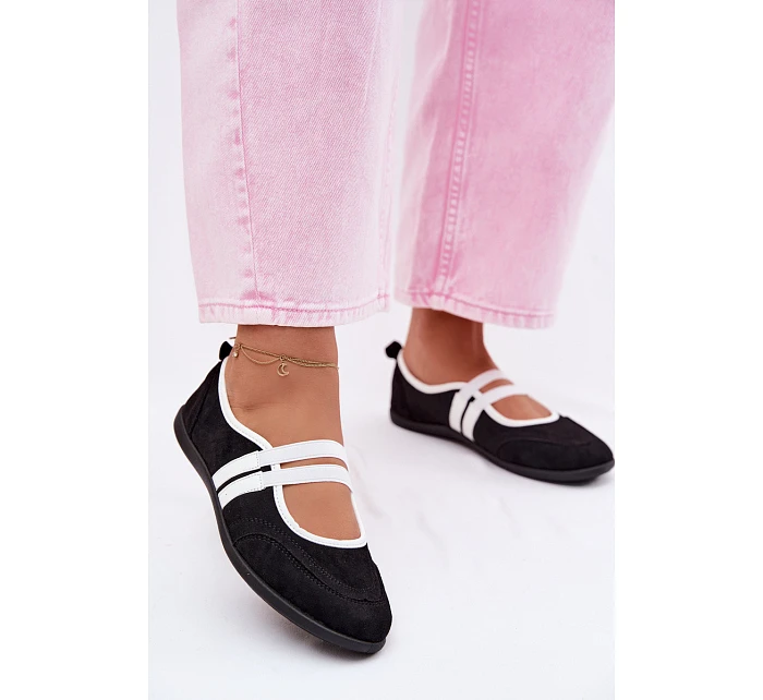 Sportovní baleríny s elastickými pásky Černé Donatella Sportovní baleríny s elastickými pásky Černé Donatella