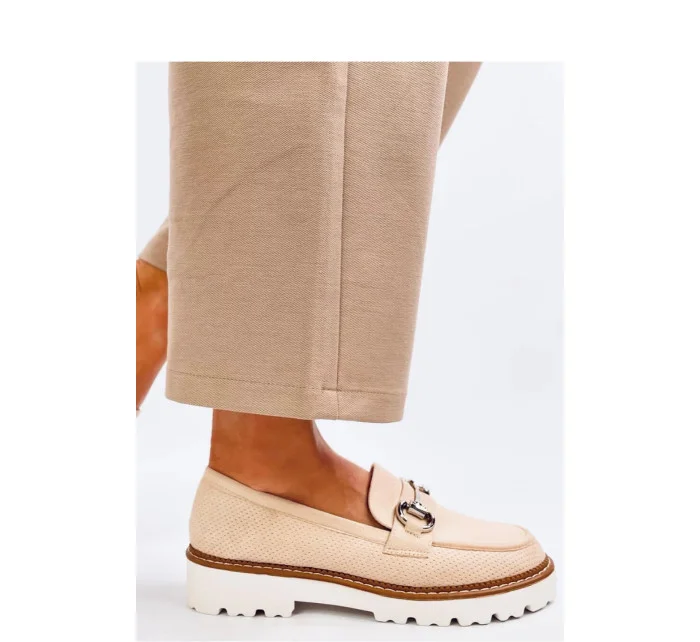 Dámske poltopánky / mokasíny model MM848 Light beige - Seastar