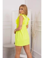 Dámske šaty s volánmi 9098 Neon Yellow - Kesi