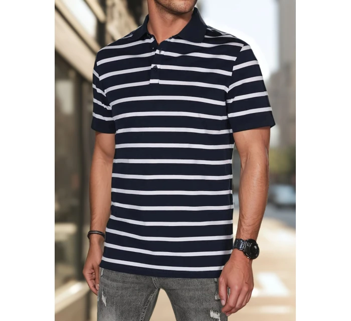 Pánská pruhovaná polokošile tmavě modrá Dstreet model 21987894 - FashionStreet