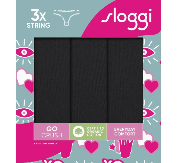 sloggi GO Crush String C3P - BLACK - SLOGGI BLACK - SLOGGI sloggi GO Crush String C3P - BLACK - SLOGGI BLACK - SLOGGI