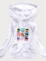 Biela dámska športová mikina s potlačou (N7283)