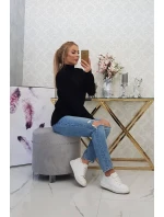 Polovičný sveter s rolákom čierny