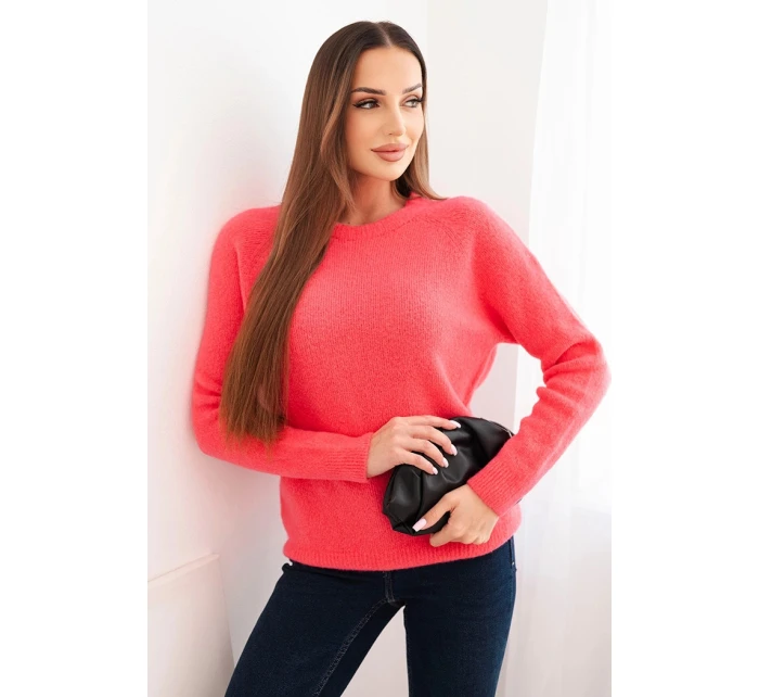 Dámsky detský sveter z alpaky s dlhými rukávmi ružovej farby Dámsky detský sveter z alpaky s dlhými rukávmi ružovej farby