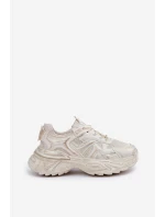 Sneakersy Damskie Z Przetarciami Na Platformie Beżowe Seladwen Sneakersy Damskie Z Przetarciami Na Platformie Beżowe Seladwen