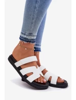 Klapki Damskie Z Rzepem Vinceza 17401 Białe