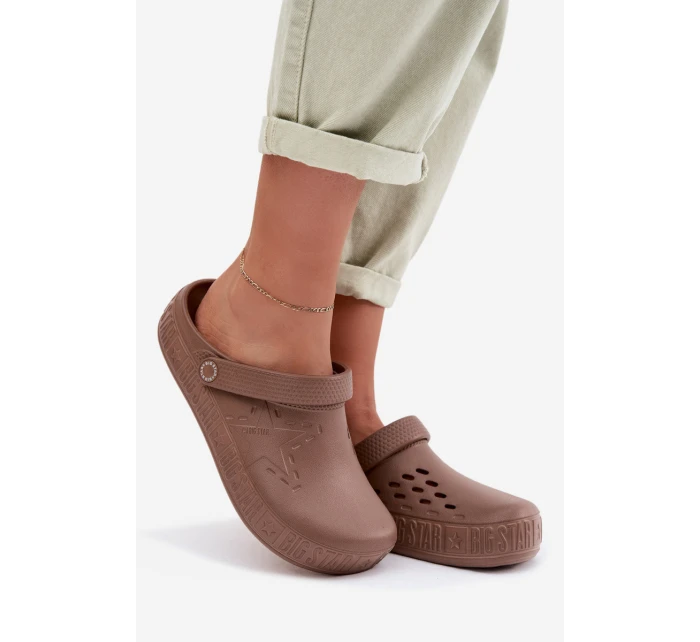 Dámské pantofle Chodaki pěnové Big Star TT274A085 hnědé