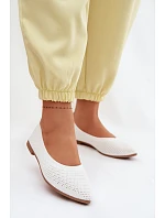 Síťované Materiálové Baleríny Dámské Bílé Sarina Síťované Materiálové Baleríny Dámské Bílé Sarina