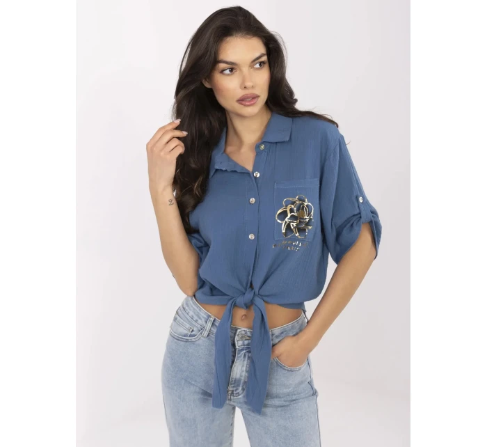 DHJ košeľa KS 8595 1.66 tmavomodrá