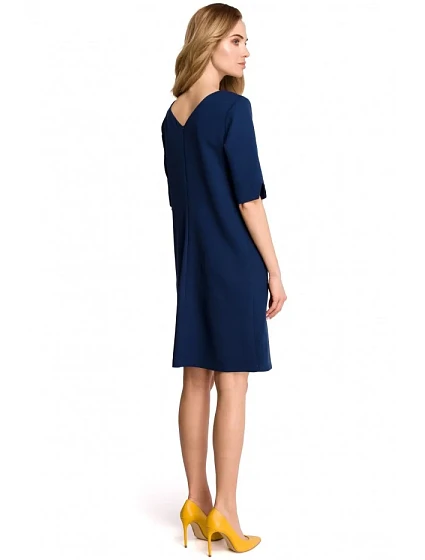 šaty s výstřihem do V na zádech tmavě modré model 18001799 - STYLOVE