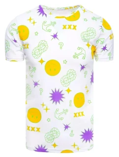 Pánske biele tričko s potlačou FashionStreet RX4993