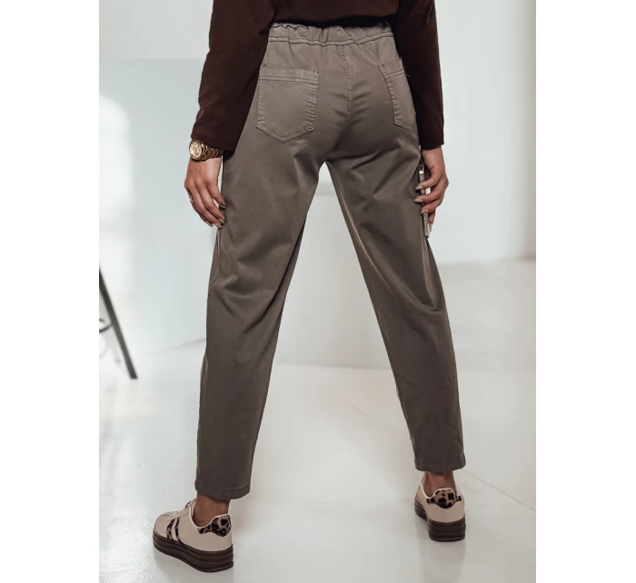 Dámské kalhoty v jedné velikosti s khaki páskem Dstreet model 21981962 - FashionStreet