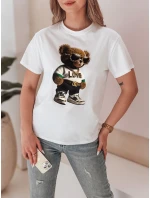 Dámské tričko s medvídkem bílé model 21988859 - Dstreet