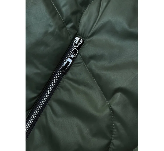Tmavě zelená dámská bunda s odepínací kapucí model 18851537 - S'WEST