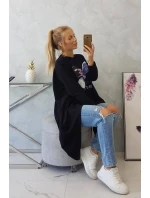 Oversize blúzka s potlačou čierna