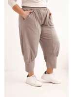 Dámske plus veľkosť nohavice s nízkym sedom a elastickým pásom Fango