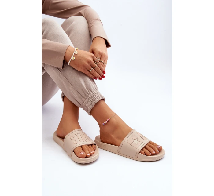 Damskie Klapki Big Star NN274A645 Beżowe