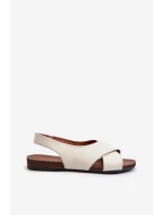 Zazoo 40407 Sandały Skórzane Damskie Jasnobeżowe Zazoo 40407 Sandały Skórzane Damskie Jasnobeżowe