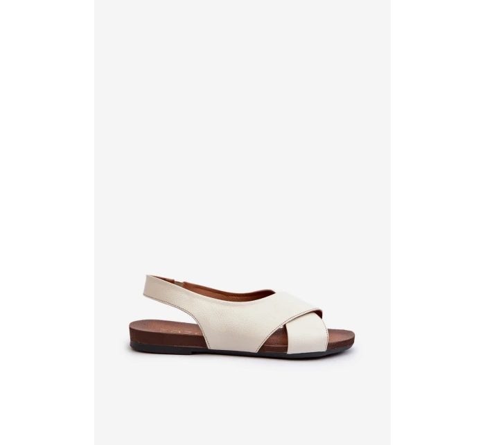 Zazoo 40407 Sandały Skórzane Damskie Jasnobeżowe Zazoo 40407 Sandały Skórzane Damskie Jasnobeżowe