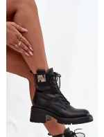 Kožené dámské workery na s ozdobným detailem bordó model 21713665 - Artiker Kožené dámské workery na s ozdobným detailem bordó model 21713665 - Artiker