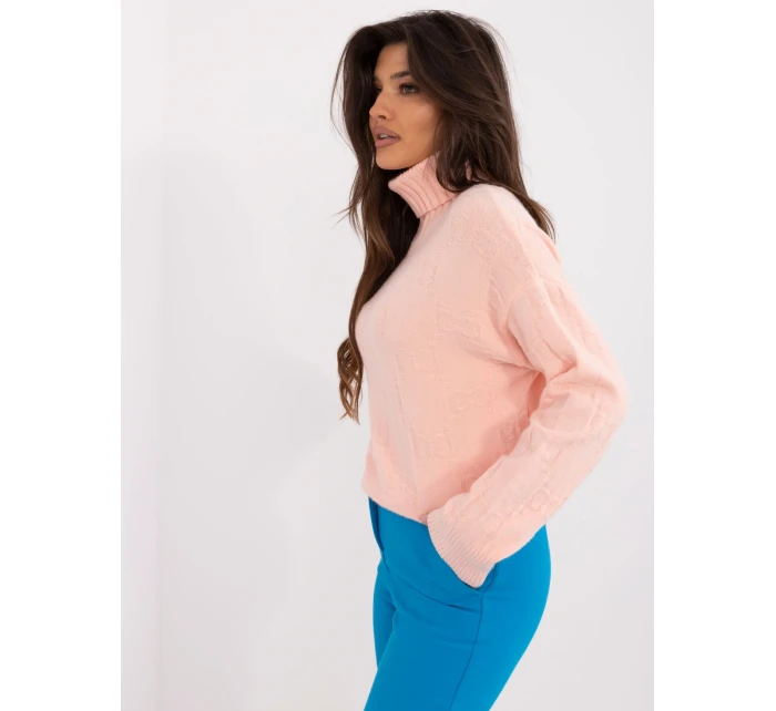 Sweter AT SW brzoskwiniowy model 20459085 - FPrice Sweter AT SW brzoskwiniowy model 20459085 - FPrice