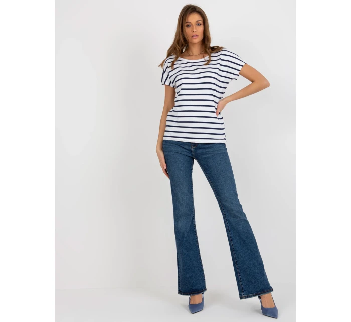 Dámska blúzka RV TS 8568.76 biela a tmavo modrá - FPrice