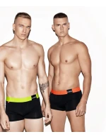 Pánske boxerky ATLANTIC PREMIUM s mikromodalom - čierna/žltá