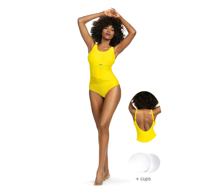 Dámske jednodielne plavky S36W-21 Fashion šport žlté - Self