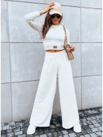Dámsky komplet širokých nohavíc a crop topu ASTRAL ALLURE light beige FashionStreet AY0906