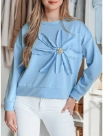 Dámská oversize mikina s květinami modrá Dstreet model 21986558 - FashionStreet