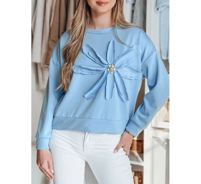 Dámská oversize mikina s květinami modrá Dstreet model 21986558 - FashionStreet