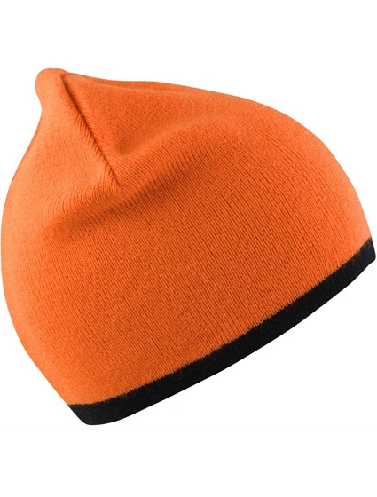 Result Headwear RC 046X Obojstranná pletená čiapka 28.046X jasne oranžová/čierna