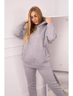 Zateplený set s mikinou s kapucňou šedý Zateplený set s mikinou s kapucňou šedý