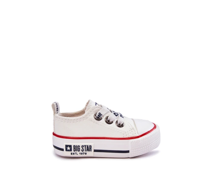 Dziecięce Skórzane Trampki BIG STAR KK374040 Białe Dziecięce Skórzane Trampki BIG STAR KK374040 Białe