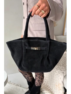 Kožená semišová kabelka Černá Orselle