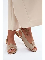 Dámské sandály na nízkém podpatku s ozdobou Zlato Glima