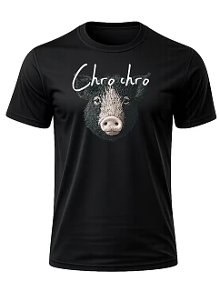 Pánské bavlněné tričko s potiskem - CHRO CHRO - černé