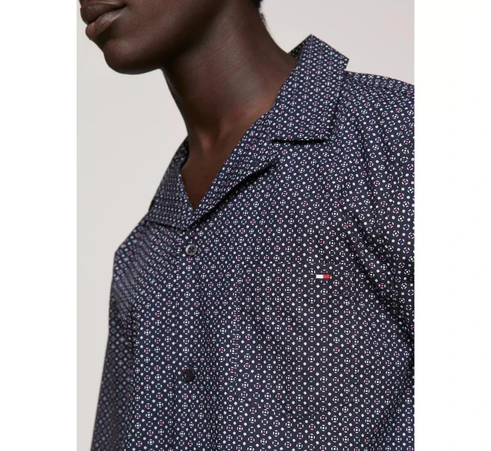 Pánske pyžamové tričko UM0UM02992 02E tmavomodré s potlačou - Tommy Hilfiger Pánske pyžamové tričko UM0UM02992 02E tmavomodré s potlačou - Tommy Hilfiger